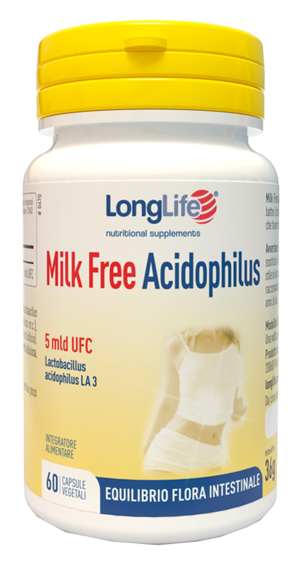 LONGLIFE MILK FREE ACIDOPHILUS 60 CAPSULE VEGETALI - Farmacia De Pasquale