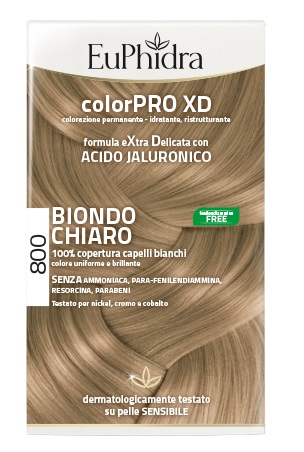 EUPHIDRA COLORPRO XD 800 BIONDO CHIARO GEL COLORANTE CAPELLI IN FLACONE + ATTIVANTE + BALSAMO + GUANTI - Farmacia De Pasquale