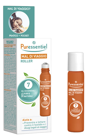 PURESSENTIEL ROLLER MAL DI VIAGGIO 7 OLI ESSENZIALE 5 ML - Farmacia De Pasquale