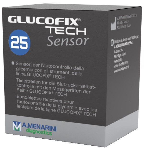 STRISCE MISURAZIONE GLICEMIA GLUCOFIX TECH SENSOR 25 PEZZI - Farmacia De Pasquale