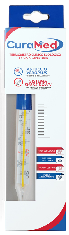 TERMOMETRO CLINICO OVALE AL GALLIO CON AGITATORE CURATERM - Farmacia De Pasquale