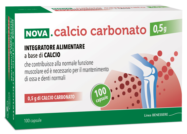 NOVA CALCIO CARBONATO 0,5 G 100 CAPSULE - Farmacia De Pasquale