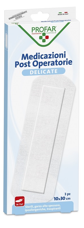 MEDICAZIONE POST OPERATORIA STERILE GARZA ANTIADERENTE 10X30 CM 3 PEZZI PROFAR - Farmacia De Pasquale