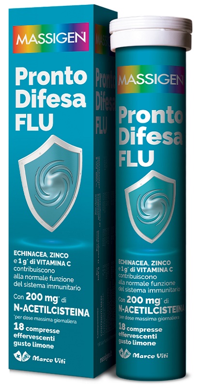 MASSIGEN PRONTO DIFESA FLU 18 COMPRESSE EFFERVESCENTI - Farmacia De Pasquale