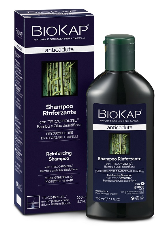 BIOKAP SHAMPOO RINFORZANTE ANTICADUTA CON TRICOBIOTIC NUOVA FORMULA 200 ML - Farmacia De Pasquale