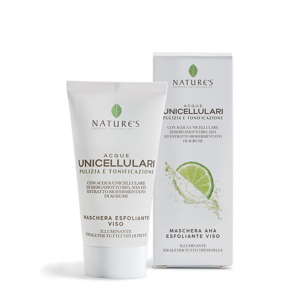 NATURE'S ACQUE UNICELLULARI MASCHERA AHA ESFOLIANTE VISO 50 ML - Farmacia De Pasquale
