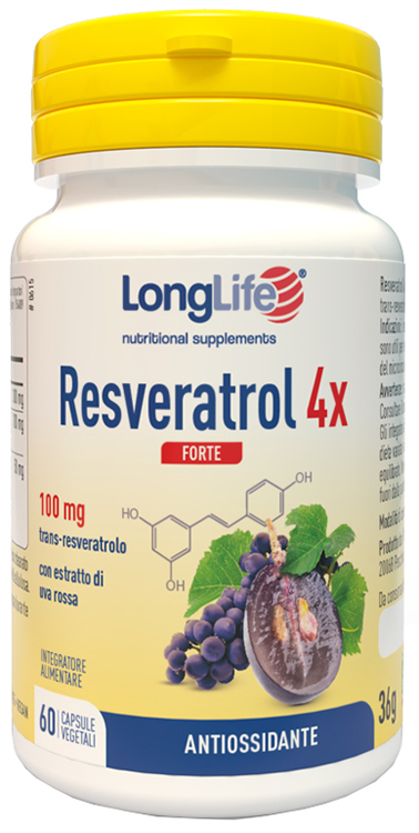 LONGLIFE RESVERATROL 4X FORTE 60 CAPSULE VEGETALI - Farmacia De Pasquale