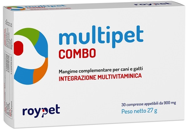 MULTIPET COMBO INTEGRAZIONE MULTIVITAMINICA CANI E GATTI 30 COMPRESSE APPETIBILI DA 900 MG - Farmacia De Pasquale