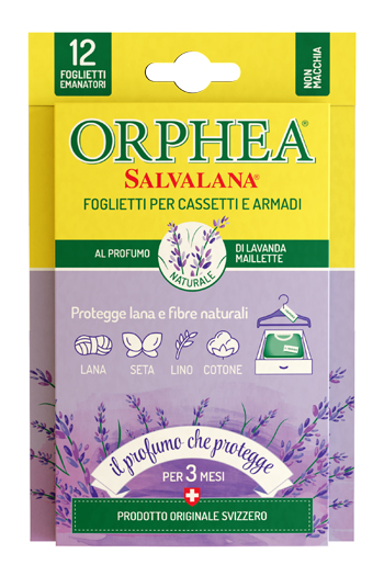 ORPHEA SALVALANA FOGLIETTI CASSETTI ARMADI PROFUMO LAVANDA MAILLETTE DISPLAY 12 PEZZI - Farmacia De Pasquale