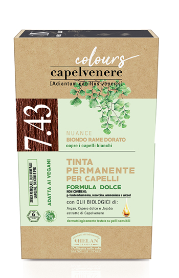CAPELVENERE COLOURS TINTA CAPELLI 7,43N BIONDO RAME DORATO - Farmacia De Pasquale
