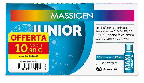 MASSIGEN JUNIOR 10 FLACONCINI DA 25 ML 10,90 E - Farmacia De Pasquale