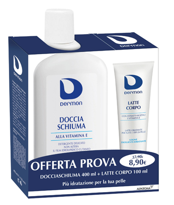 DERMON BIPACCO BAGNODOCCIA VIT E 400 ML + LATTE CORPO 100 ML - Farmacia De Pasquale