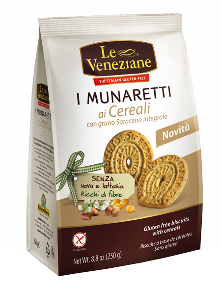 LE VENEZIANE MUNARETTI BISCOTTI CEREALI GRANO SARACENO INTEGRALE 250 G - Farmacia De Pasquale