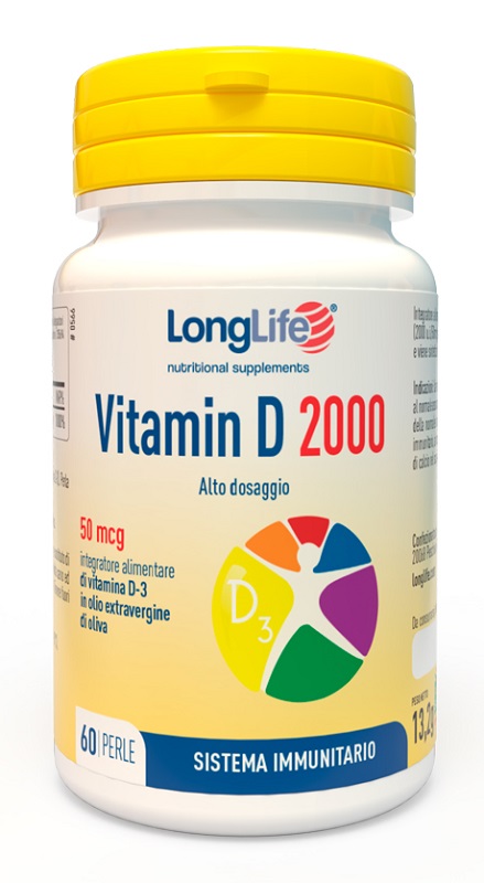 LONGLIFE VITAMIN D 2000 UI 60 PERLE - Farmacia De Pasquale
