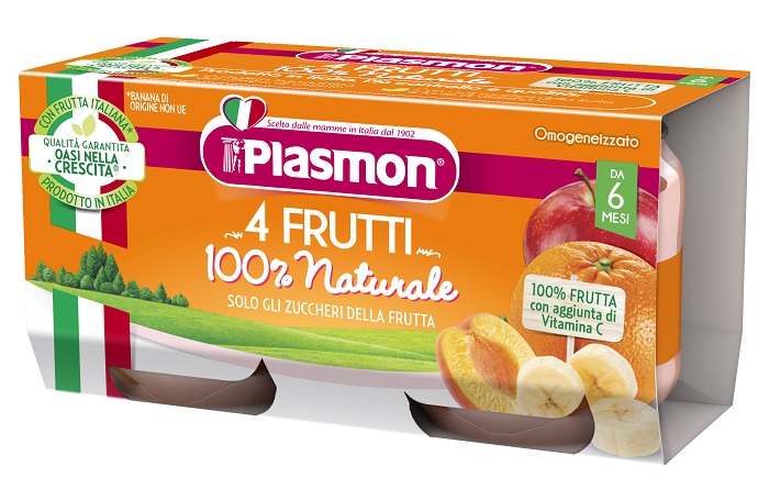 PLASMON OMOGENEIZZATO 4 FRUTTI 2 X 80 G - Farmacia De Pasquale