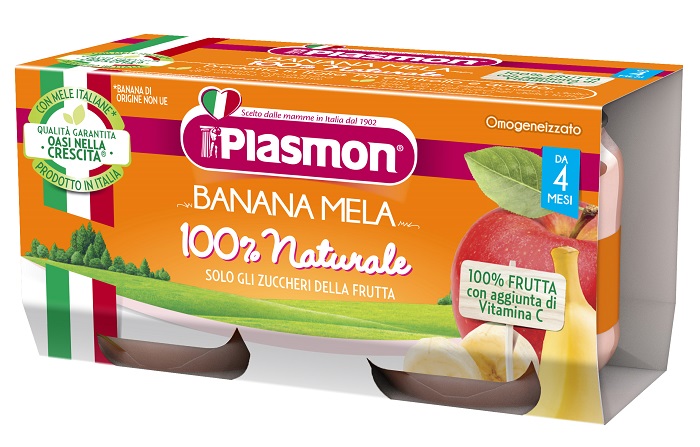PLASMON OMOGENEIZZATO BANANA MELA 2 X 80 G - Farmacia De Pasquale