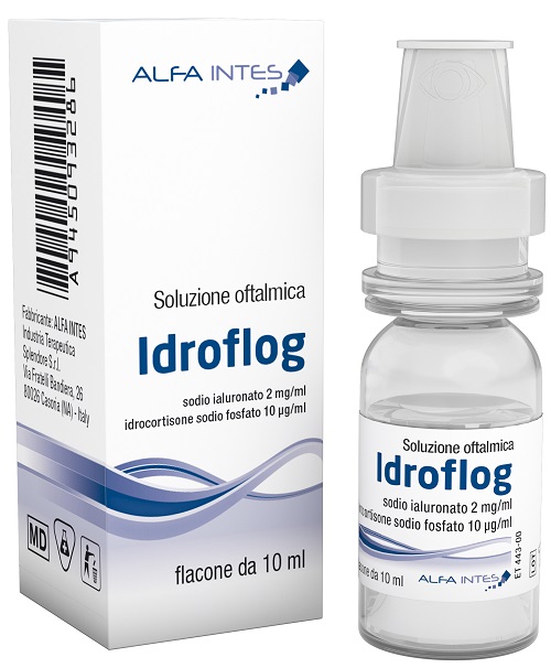 SOLUZIONE OFTALMICA IDROFLOG ACIDO IALURONATO 2 MG/ML E IDROCORTISONE SODIO FOSFATO 10 MCG/ML 10 ML - Farmacia De Pasquale