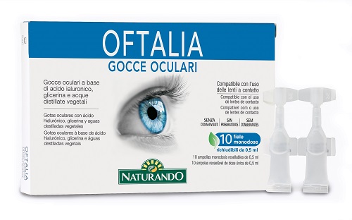 GOCCE OCULARI MONODOSE OFTALIA 2 STRIP DA 5 FIALE DA 0,5 ML - Farmacia De Pasquale