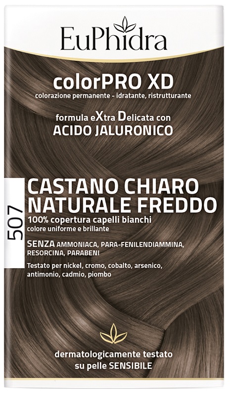 EUPHIDRA COLORPRO XD 507 CASTANO CHIARO NATURALE F COLORE + ATTIVANTE + BALSAMO + CUFFIA + GUANTI - Farmacia De Pasquale