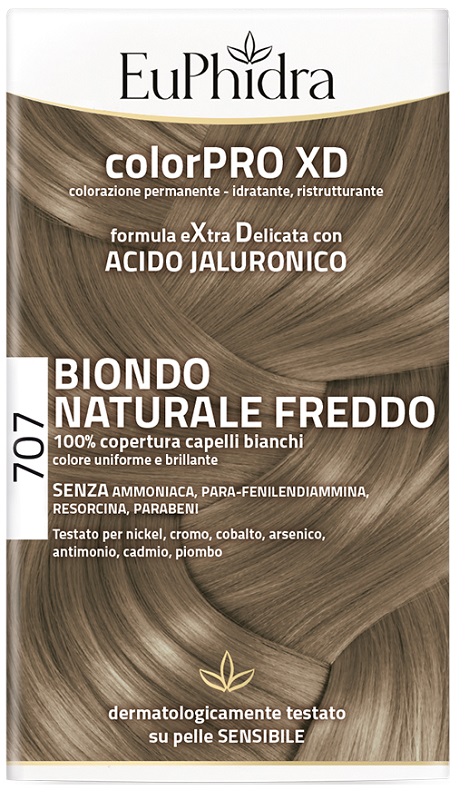 EUPHIDRA COLORPRO XD 707 BIONDO NATURALE F COLORE + ATTIVANTE + BALSAMO + CUFFIA + GUANTI - Farmacia De Pasquale