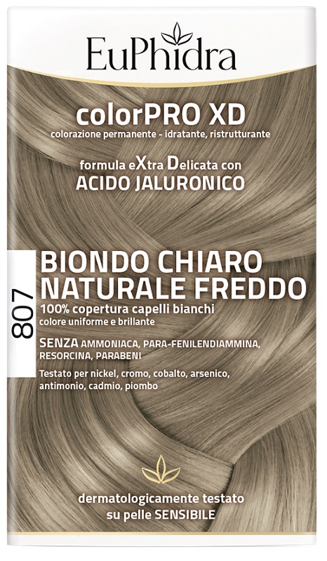 EUPHIDRA COLORPRO XD 807 BIONDO CHIARO NATURALE F COLORE + ATTIVANTE + BALSAMO + CUFFIA + GUANTI - Farmacia De Pasquale