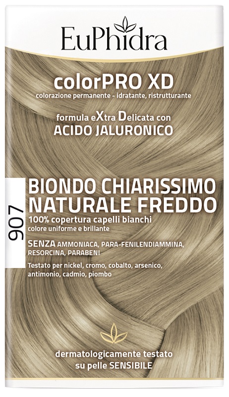 EUPHIDRA COLORPRO XD 907 BIONDO CHIARO MOGANO NATURALE F COLORE + ATTIVANTE + BALSAMO + CUFFIA + GUANTI - Farmacia De Pasquale