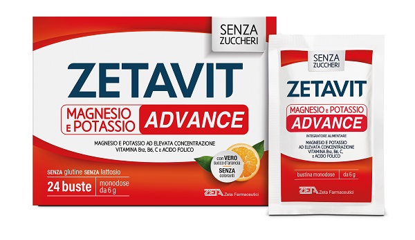 ZETAVIT MAGNESIO POTASSIO ADVANCE BUSTINE 24 BUSTE MONODOSE DA 6 G SENZA ZUCCHERI CON EDULCORANTI SENZA GLUTINE SENZA LATTOSIO - Farmacia De Pasquale
