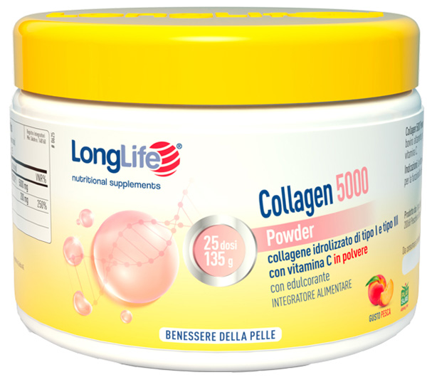 LONGLIFE COLLAGEN 5000 POWDER PESCA 130 G - Farmacia De Pasquale