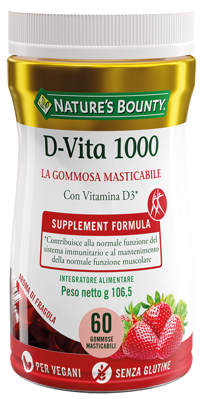 NATURE'S BOUNTY D VITA 1000 60 GOMMOSE MASTICABILI - Farmacia De Pasquale