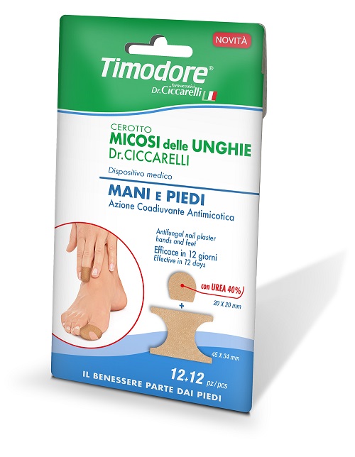 CEROTTO TIMODORE PER MICOSI UNGHIE MANI E PIEDI 12 + 12 PEZZI - Farmacia De Pasquale