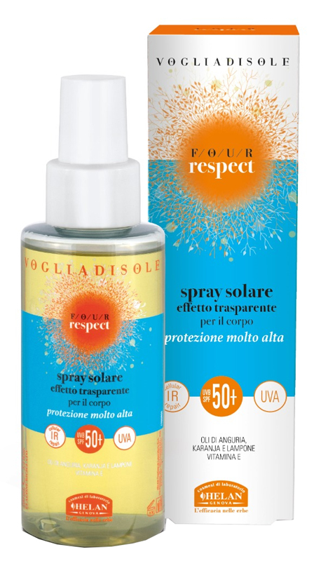 VOGLIA SOLE RESPECT SPRAY SOLARE EFFETTO TRASPARENTE SPF5+ 150 ML - Farmacia De Pasquale