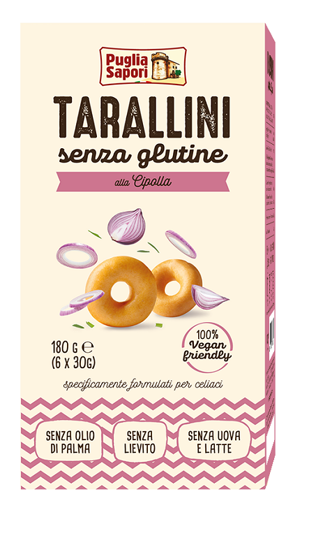 PUGLIA SAPORI TARALLINI ALLA CIPOLLA 6 BUSTINE 30 G - Farmacia De Pasquale