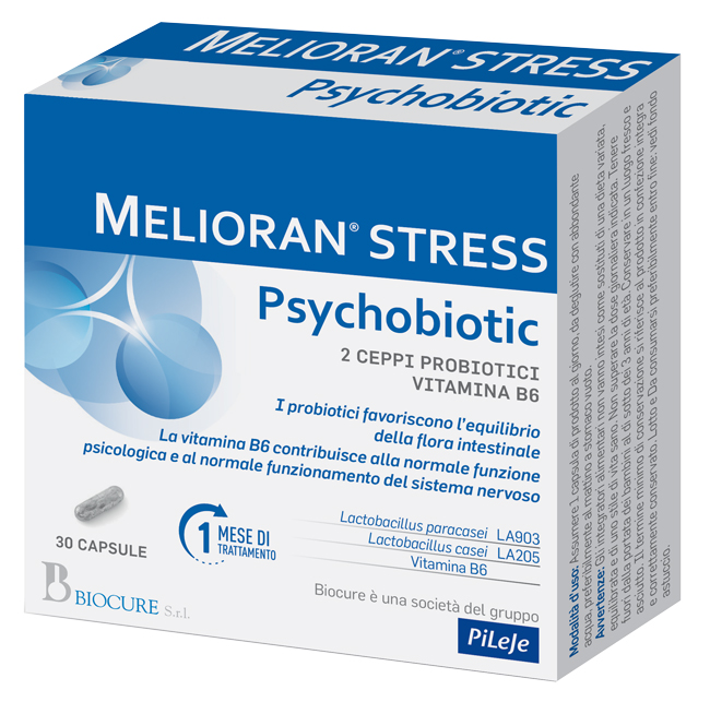 MELIORAN STRESS PSYCHOBIOTIC 30 CAPSULE - Farmacia De Pasquale