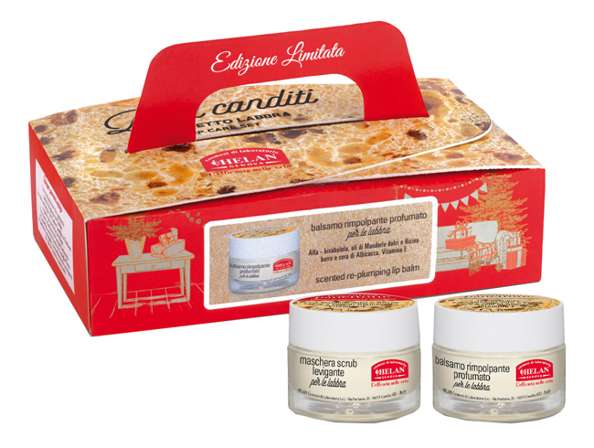 COFANETTO PANETTONE LABBRA 1 MASCHERA SCRUB LEVIGANTE 13 ML + 1 BALSAMO RIMPOLPANTE PROFUMATO 13 ML - Farmacia De Pasquale