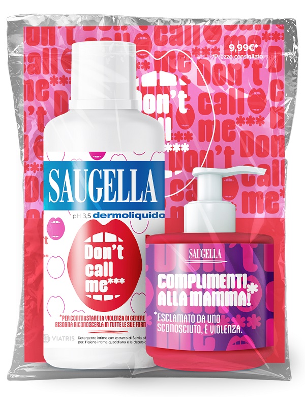 SAUGELLA BUNDLE DERMOLIQUIDO DON'T CALL ME 1 SAUGELLA DERMOLIQUIDO 500 ML CON ETICHETTA EDIZIONE LIMITATA + 1 MINISIZE SAMPLE CON PUMP 150 ML - Farmacia De Pasquale