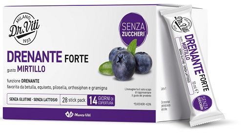 DR VITI DRENANTE FORTE MIRTILLO 28 STICK PACK SENZA ZUCCHERI - Farmacia De Pasquale