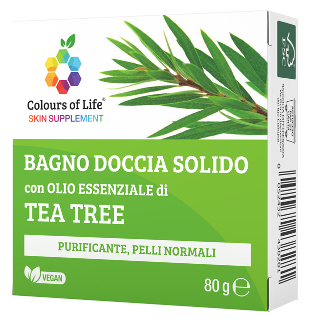COLOURS OF LIFE TEA TREE BAGNO DOCCIA SOLIDO 80 G - Farmacia De Pasquale