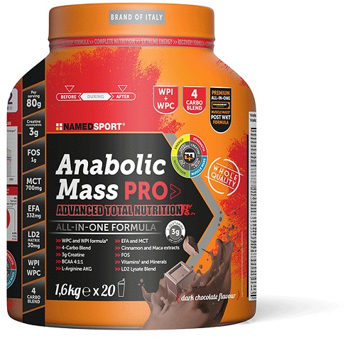 ANABOLIC MASS PRO DARK CHOCOLATE 1600 G - Farmacia De Pasquale
