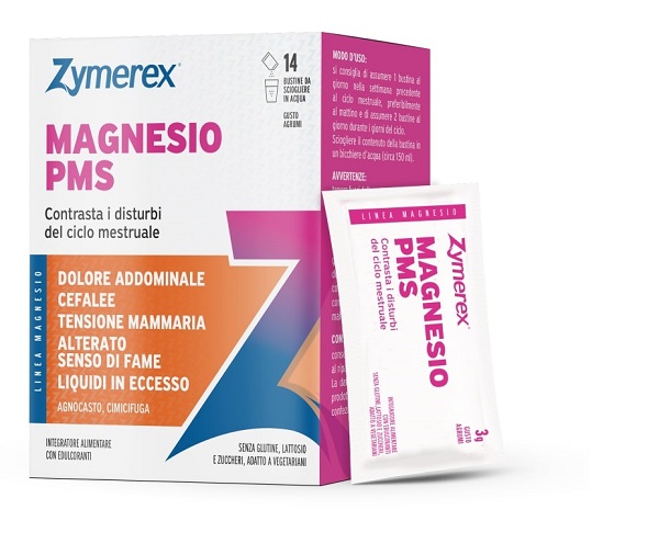 ZYMEREX MAGNESIO PMS 14 BUSTINE DA 3 G GUSTO AGRUMI CON EDULCORANTI SENZA ZUCCHERI SENZA GLUTINE SENZA LATTOSIO - Farmacia De Pasquale