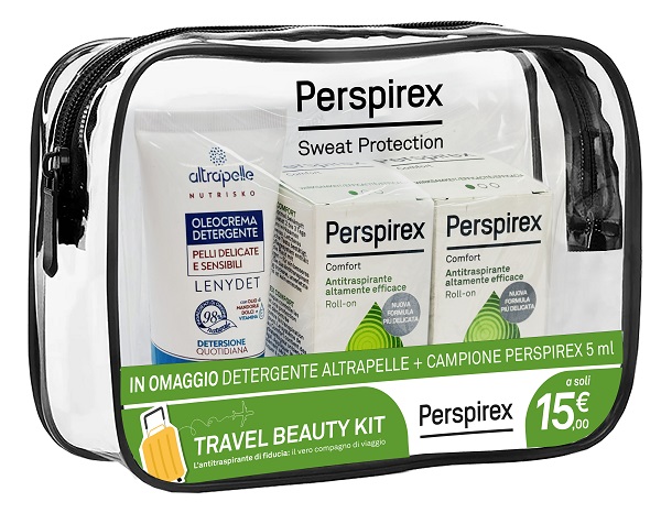PERSPIREX ROLL ON COMFORT TRAVEL KIT 1 ROLL ON COMFORT 20 ML + 1 ROLL ON COMFORT 5 ML + 1 DETERGENTE ALTRAPELLE OMAGGIO - Farmacia De Pasquale