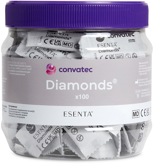 BUSTINE GELIFICANTI ANTIODORE PER STOMIA ESENTA DIAMONDS 100 PEZZI - Farmacia De Pasquale