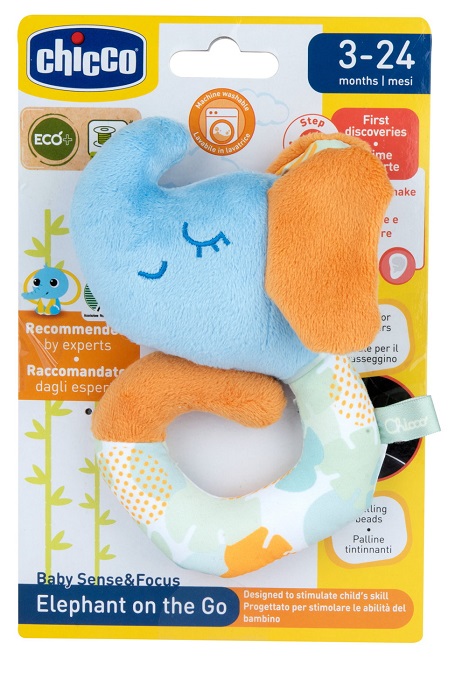 CHICCO GIOCO BABY SENSE&FOCUS TRILLINO SOFT ELEFANTE ECO+ - Farmacia De Pasquale