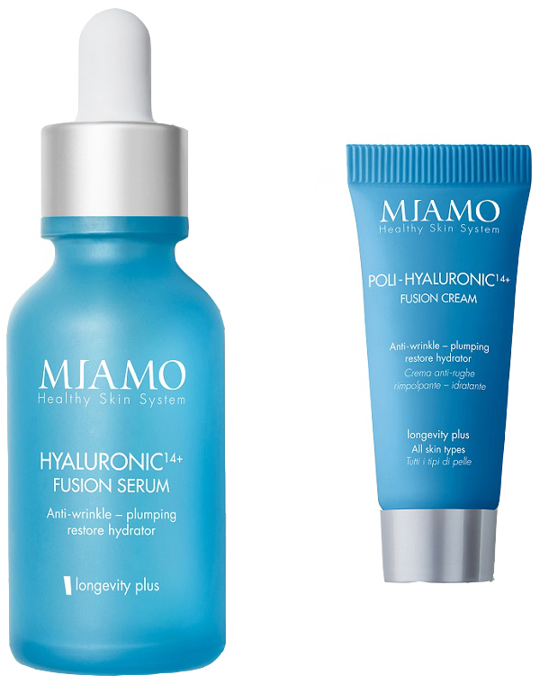MIAMO LONGEVITY PLUS BUNDLE HYALURONIC 14+ FUSION SERUM +POLI HYALURONIC FUSION CREAM 5 ML - Farmacia De Pasquale