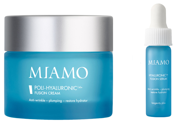 MIAMO 2025 BUNDLE PROMO POLI HYALURONIC 14+ FUSION CREAM 50 ML+ VIALS HYALURONIC 14+ FUSION SERUM 4 ML - Farmacia De Pasquale