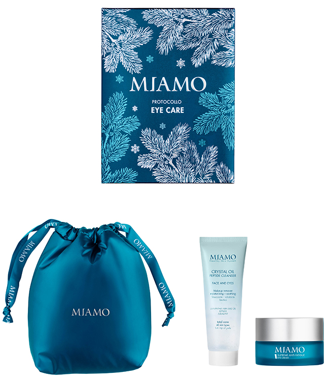 MIAMO 2025 COFANETTO XMAS ANTI FATIGUE EYE CREAM SUPREME ANTI FATIGUE EYE CREAM 15 ML + CRYSTAL OIL PEPTIDE CLEANSER 50 ML - Farmacia De Pasquale