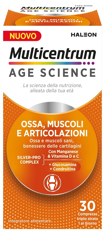 MULTICENTRUM AGE SCIENCE OSSA MUSCOLI ARTICOLAZIONI 30 COMPRESSE - Farmacia De Pasquale
