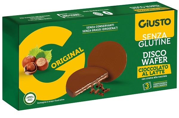 GIUSTO SENZA GLUTINE DISCO WAFER CIOCCOLATO AL LATTE 3 X 24 G - Farmacia De Pasquale