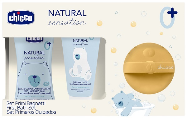 CHICCO NATURAL SENSATION DETERGENTE 200 ML + CREMA + SPUGNA - Farmacia De Pasquale