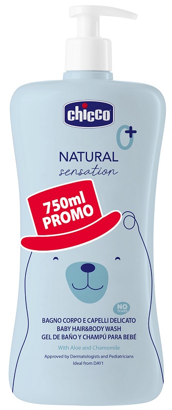 CHICCO NATURAL SENSATION DETERGENTE CORPO CAPELLI 200 ML 750 ML PROMO - Farmacia De Pasquale