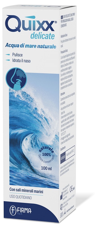 SOLUZIONE SPRAY PER IRRIGAZIONI NASALI QUIXX DELICATE ACQUA MARINA ISOTONICA 100 ML - Farmacia De Pasquale